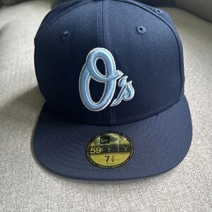 New Era Dark Blue Fitted Cap with Light Blue Logo